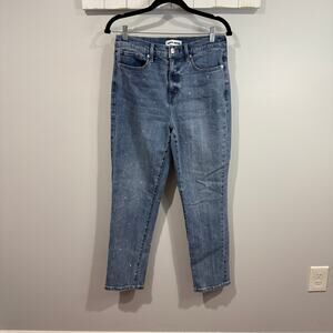 DKNY High Rise Slim Straight Jeans Rhinestone Studded Size 30 EUC